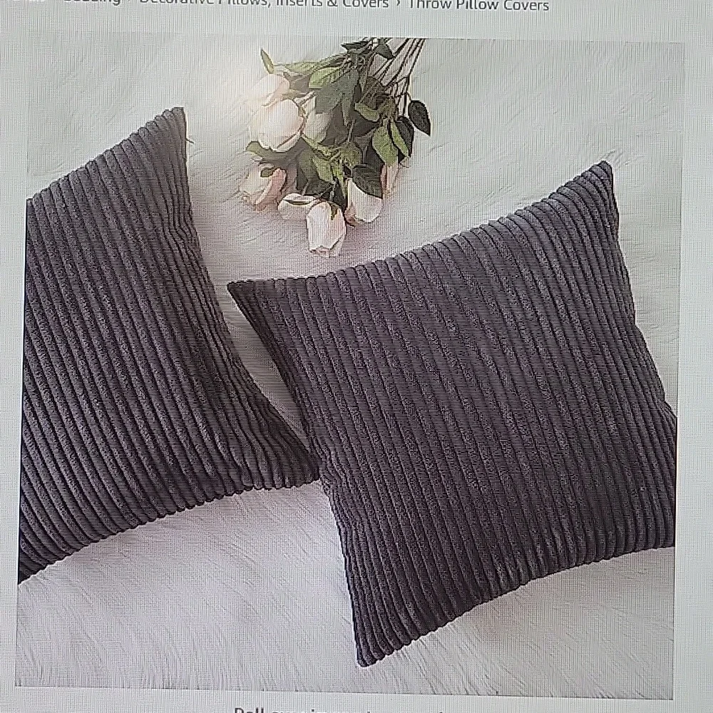 Home Brilliant Dark Grey Pillow covers 18" x 18" NIP - Picture 1 of 6